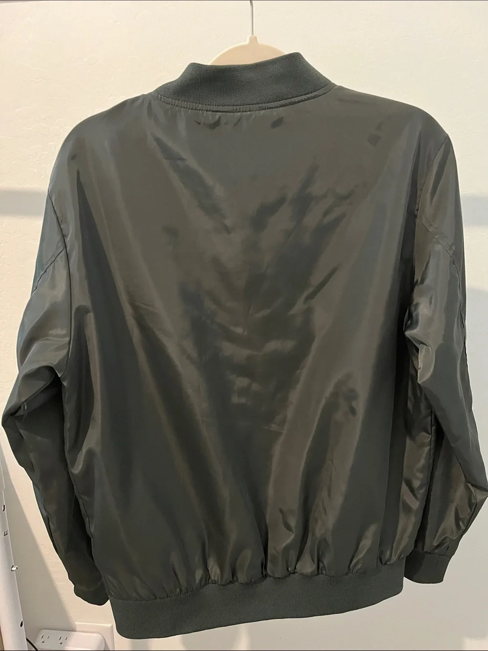 Green Satin Zip Jacket Men's